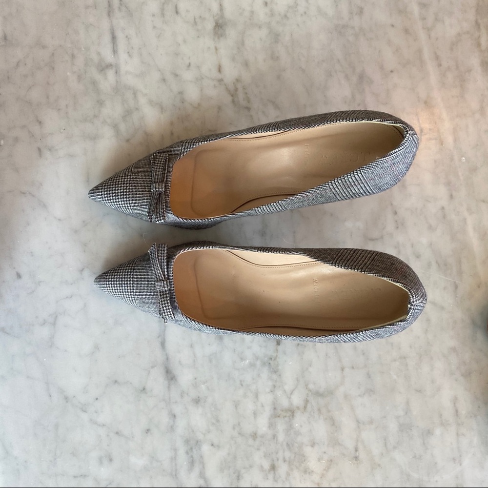 J. Crew Plaid Pumps with Bow